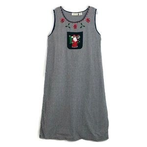 Vintage Lemon Grass Womens Plaid black & white Shift Dress